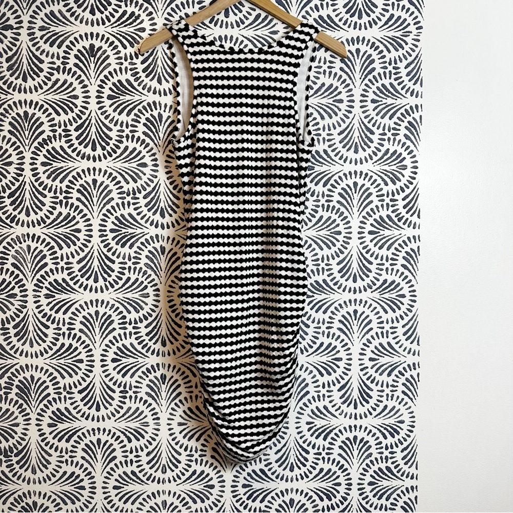 Victorias Secret Black And White Stripe Ruched Hip Tank Dress - Picture 6 of 12